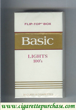 Basic Lights 100s cigarettes flip-top box hard box